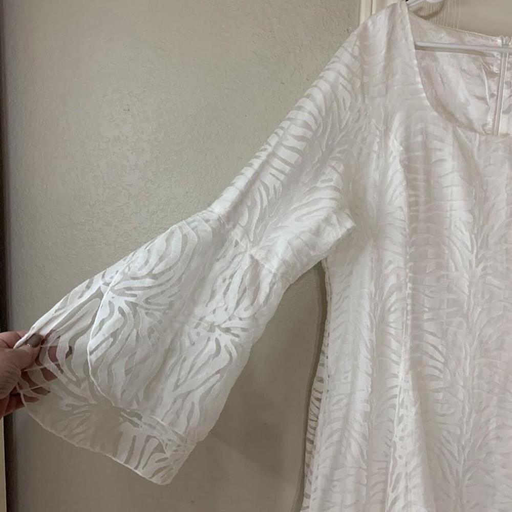 XL Serefina WHITE Beautiful Fully Lined White Lace Fit N Flare Midi Dress - Picture 3 of 13